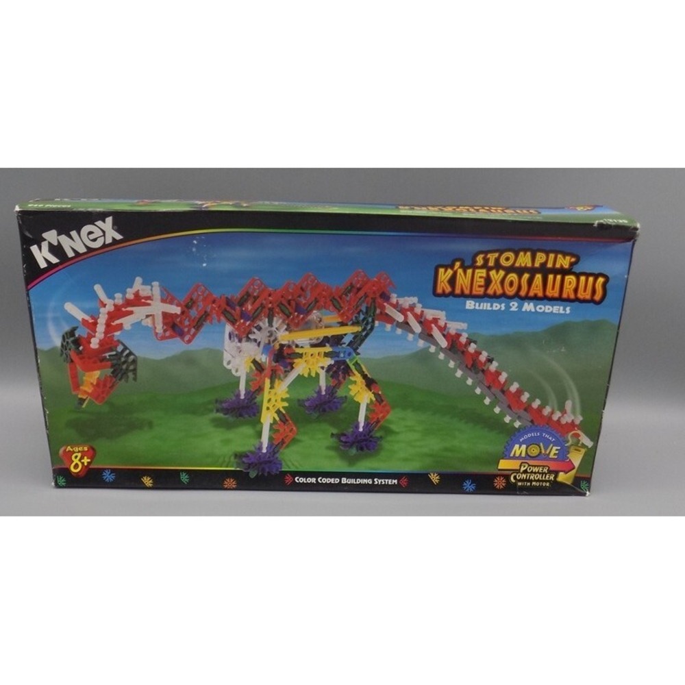 Sealed KNEXOSAURUS K'nex Stompin' #12135 w/ Motor 1999 2 Models 249 Pcs Vtg Knex